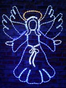1.1m Angel Of Bethlehem With Blue, Warm & Cool White LED Rope Light Display