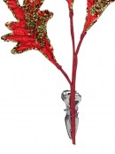 Red & Green Decorative Acanthus Floral Leaf Pick - 20cm