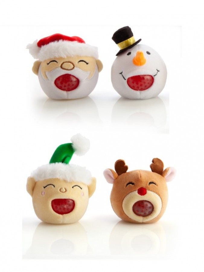 Assorted Santa, Snowman, Elf & Reindeer Christmas Plush Ball Jellies 