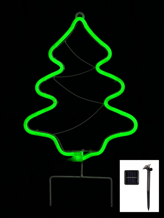 Green Neon Flex Rope Christmas Tree Solar Path Lights 42cm