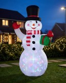 2.1m Winking & Greeting Snowman With LED Disco Light | Outdoor Inflatable