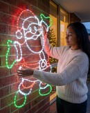 1m Jolly Posing Santa LED Rope Light Silhouette With Twinkle Effect