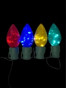 Large C9 Bulb LED Garden Solar Stake Lights - 4 x 47cm