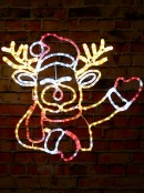 67cm Greeting Reindeer With Red, Warm & Cool White LED Twinkle Light Display