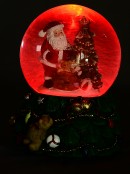 Santa, Tree & Gifts With Music & Lights Waterball Snow Globe Ornament - 14cm