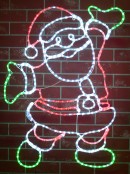 Red & Cool White LED Jolly Posing Santa Twinkle Light Display Silhouette - 1m