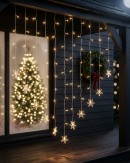 98 Warm White LED V-Shape Star Curtain Fairy Lights 8 Function | 1.5m