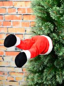 Animated Kicking Santa Claus Stuck In Your Tree Plush | 34cm