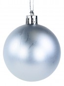 Silver Assorted Shiny, Matte, Glitter & Pearl Christmas Baubles - 35 x 60mm