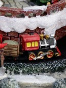 Large Hillside Festive Christmas Village With Moving Train Feature - 35cm