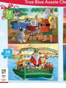 True Blue Aussie Christmas With Santa Jigsaw Puzzles - 4 Set