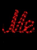 Red & Green Cursive Merry Christmas LED Rope Light Silhouette - 1m