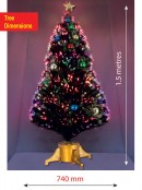LED With Bauble Decorations Fibre Optic Christmas Tree - 1.5m
