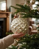 Champagne Mercury Majestic Diamond Textured Large Display Bauble | 20cm