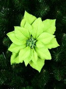 24cm Light Green Poinsettia Flower Christmas Tree Clip Pick
