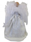 Angel With White Dress & Ceramic Face Tree Top Decoration - 30cm
