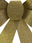 Gold Glitter PVC Christmas Tree Bow Decoration - 24cm