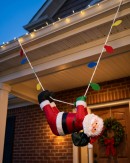 1.7m Hanging Rope Crawling Santa With LED Outdoor Nylon Decoration