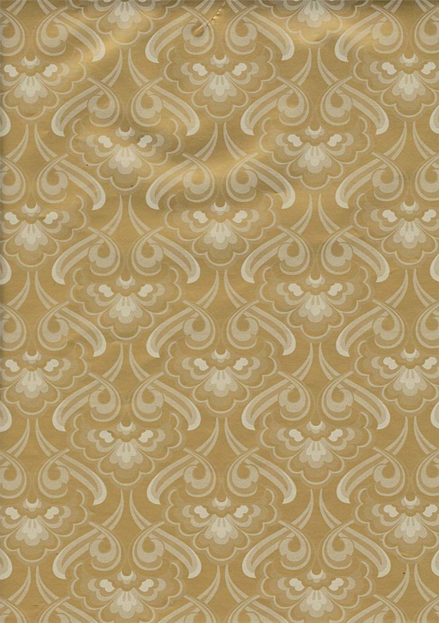 Gold Vintage Pattern Christmas Wrapping Paper - 50m