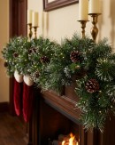 2.7m Silver Glitter Pine Cone Christmas Garland | 180 Tips