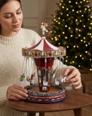 34cm Animated Musical Christmas Chair-O-Planes With Multi Colour LED Lights