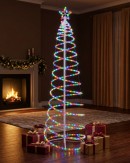 1.8m Multi Colour LED Rope Light 3D Spiral Outdoor Christmas Tree