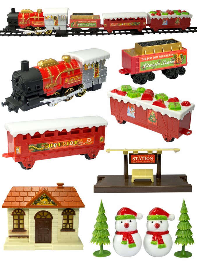 Locomotive & 3 Carriages Train Set - 27 Piece