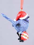 75mm Splendid Fairywren With Bauble Resin Christmas Tree Ornament