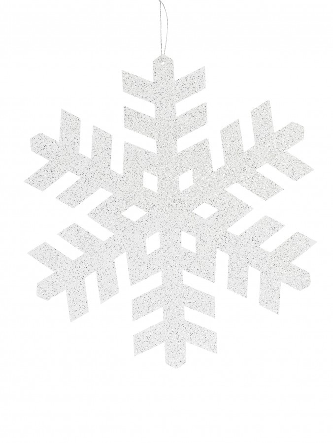 Glittered White Stellar Dendrite Large 2D Snowflake Display Decoration - 52cm