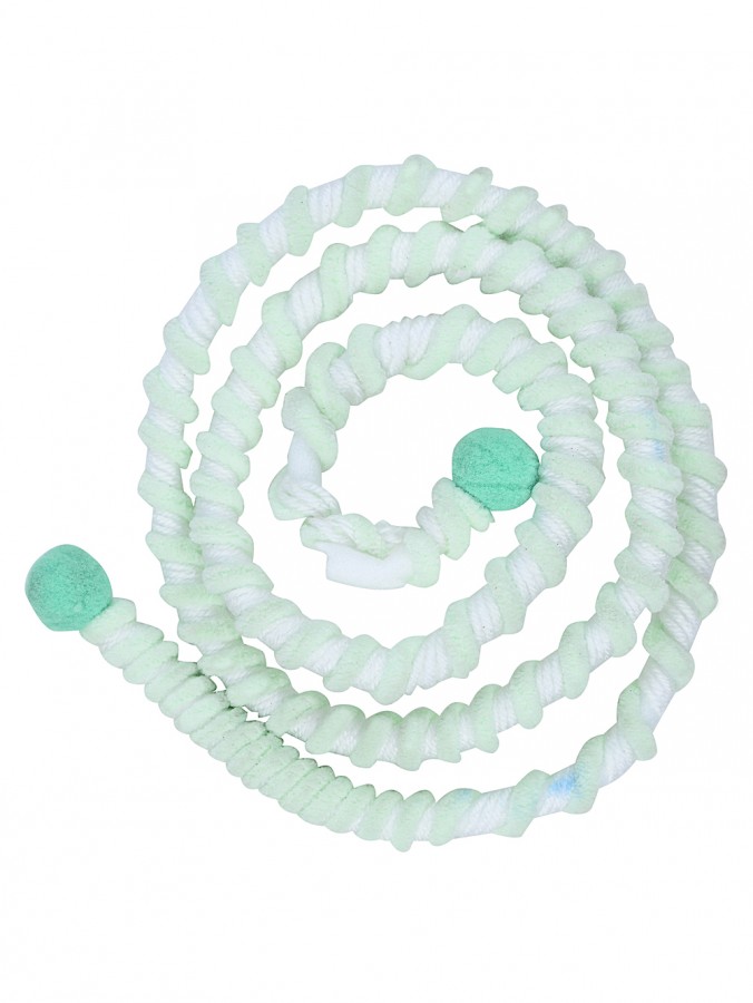 1.3m Green & White Swirl Christmas Tree Wired Garland