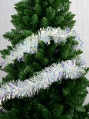 2m Silver Iridescent Thick & Thin Fir 9ply 11cm Needle Tinsel Garland