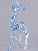 19cm Iridescent Blue Glass Look Standing Reindeer Figurine