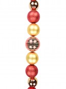 1.8m Large Red & Gold Bauble Swag Garland With Glitter Detailing