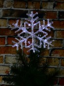 29cm Cool White LED Stellar Dendrite Christmas Snowflake Tree Top Decoration