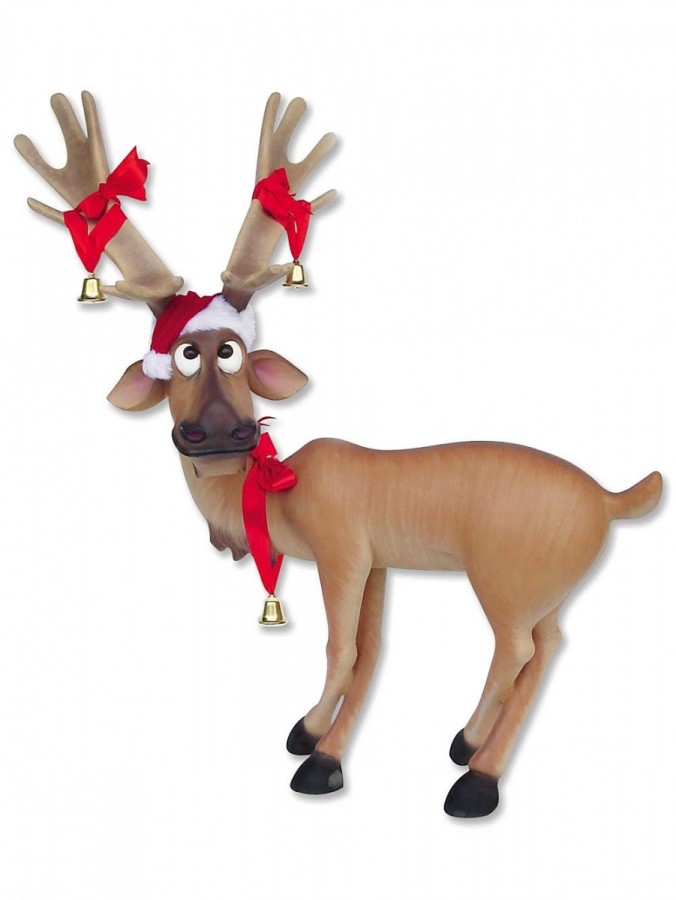 Funny Standing Life Size Christmas Reindeer Resin Decor Ornament - 1.4m