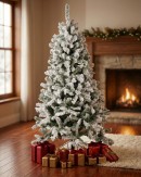 1.8m Dawn White Heavily Flocked Christmas Tree | 598 Tips & Hinged Branches