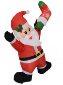 Hanging Upside Santa With Sock Illuminated Christmas Inflatable Display - 1.1m