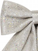 Large Champagne Glitter & Sequin Christmas Bow Display Decoration - 40cm