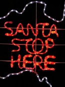 Cool White & Red Santa Stop Here Australian Map Rope Light Silhouette - 1.1m