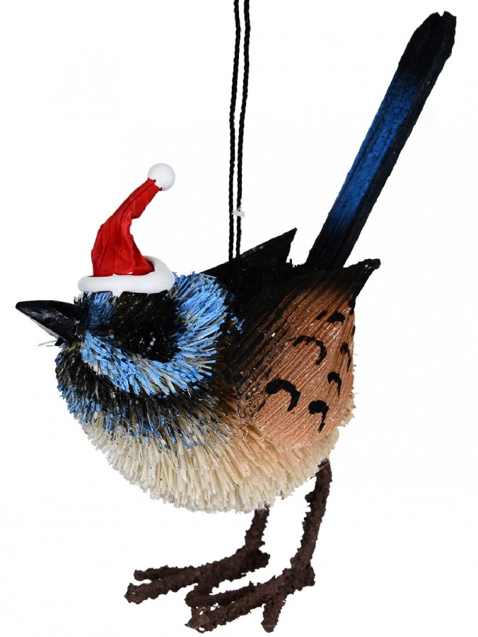 Blue Wren Australian Native Wildlife Christmas Hanging Decoration - 10cm