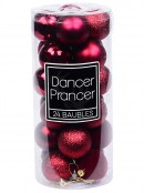 24x Dynamic Apple Red Essential Mixed Texture Baubles | 60mm