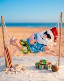 65cm Hanging Summer Santa Hammock Outdoor Nylon Christmas Decoration