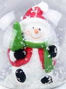 Mini Snowman Christmas Waterball Snow Globe Ornament - 65mm