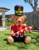 1.6m Teddy Bear Soldier With Candy Cane | LED Outdoor Inflatable