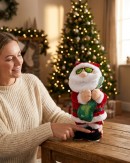 Animated Rockin' Santa Claus With Guitar Playing Run Rudolph Run | 33cm