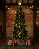 1.8m Radiant Glow Fir Warm White LED & Fibre Optic Christmas Tree | 200 Tips