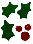 Candy Canes, Berries & Holly Leaves Gel Window Cling Decoration - 20cm