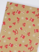 Assorted 3m x 70cm Christmas Santa, Tree & Motto Kraft Paper Gift Wrap