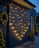 98 Warm White LED V-Shape Star Curtain Fairy Lights 8 Function | 1.5m