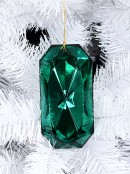 Emerald Simulant Acrylic Jewel Christmas Bauble Hanging Decoration - 14cm